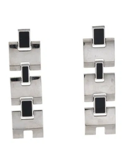 Pre-owned Hermes Enamel Eileen Long Drop Earrings In Multicolor