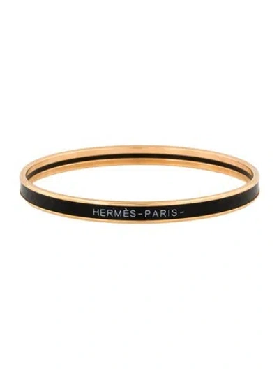 Pre-owned Hermes Enamel Extra Narrow Uni Bangle Bracelet, 7.5" In Multi