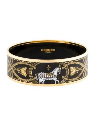 Pre-owned Hermes Enamel Grand Apparat Bangle Bracelet, 7.5" In Multi