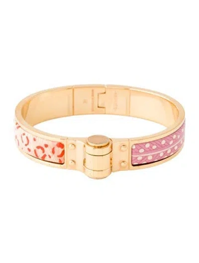 Pre-owned Hermes Enamel Hinged Narrow Bangle Bracelet, 6.5"
