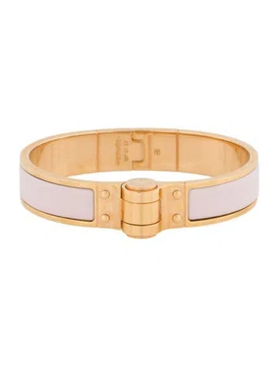 Pre-owned Hermes Enamel Hinged Narrow Bangle Bracelet, 6.5" In Multi