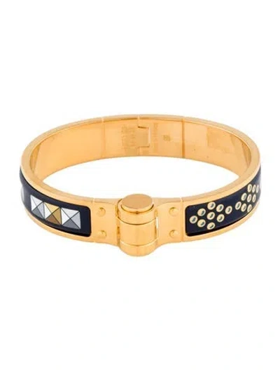 Pre-owned Hermes Enamel Hinged Narrow Bangle Bracelet, 6.5" In Multi