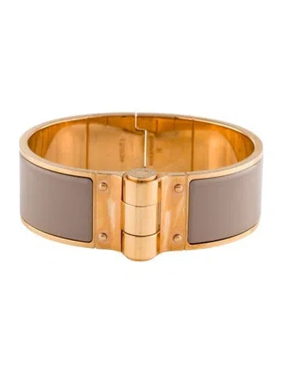 Pre-owned Hermes Enamel Hinged Wide Bracelet, 6.75" In Multi