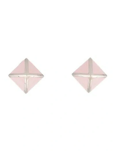 Pre-owned Hermes Enamel Medor Stud Earrings In Multi