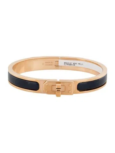 Pre-owned Hermes Enamel Mini Clic Kelly Bangle Bracelet, 6" In Multi