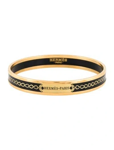Pre-owned Hermes Enamel Narrow Bangle Bracelet, 7.25" In Multi