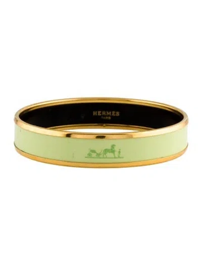 Pre-owned Hermes Enamel Narrow Bangle Bracelet, 7.5" In Multi
