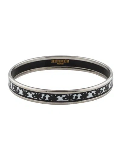 Pre-owned Hermes Enamel Narrow Bangle Bracelet, 7.75" In Multi