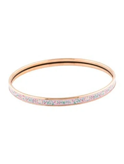 Pre-owned Hermes Enamel Narrow Bangle Bracelet, 8.25" In Multi