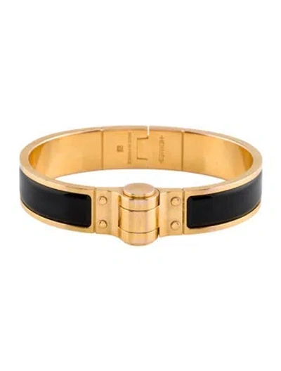 Pre-owned Hermes Enamel Narrow Hinge Bangle Bracelet, 6.5" In Multi