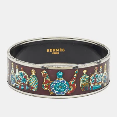 Pre-owned Hermes Enamel Palladium Plated Bangle Bracelet
