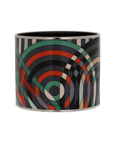Pre-owned Hermes Hermès Enamel Printed Mega Wide Spirographie Bracelet 65 (authentic Pre-loved)
