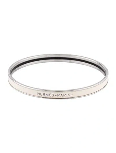 Pre-owned Hermes Enamel Uni Bangle Bracelet, 7.75" In Multi