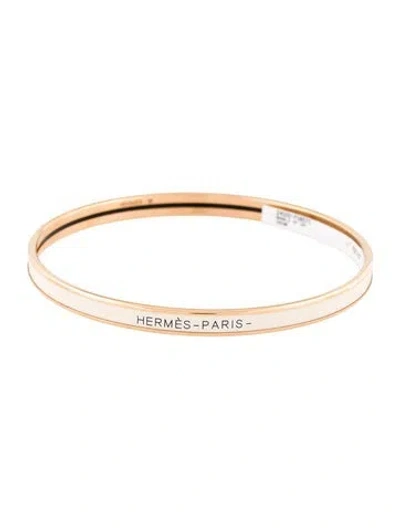 Pre-owned Hermes Enamel Uni Bangle Bracelet, 8.5" In Multi