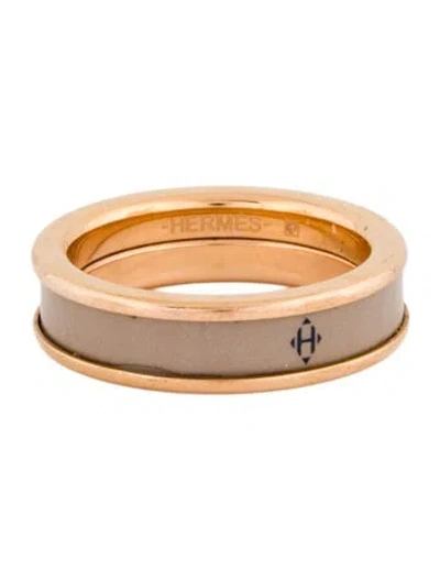 Pre-owned Hermes Enamel Uni Ring Band In Multi