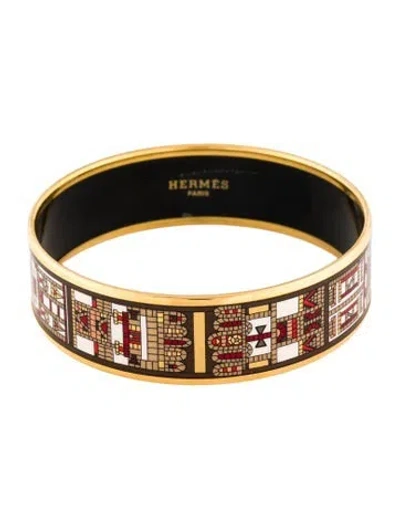 Pre-owned Hermes Enamel Wide Bangle, 7.5"