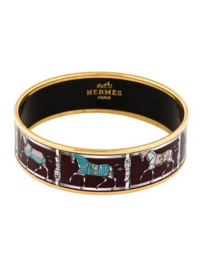 Pre-owned Hermes Enamel Wide Bangle, 8.25"