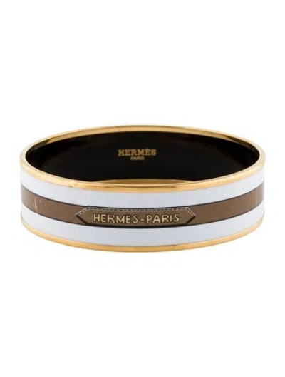 Pre-owned Hermes Enamel Wide Bangle, 8.25" In Multi