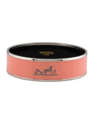 Pre-owned Hermes Enamel Wide Bangle Bracelet, 7.5" In Multi