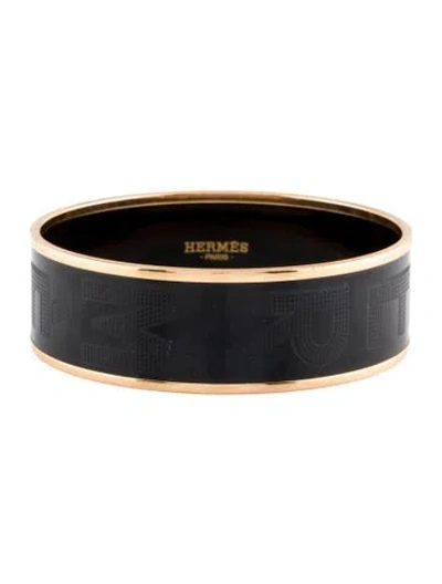 Pre-owned Hermes Enamel Wide Bangle Bracelet, 7.75" In Multi