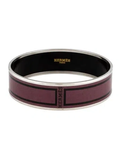 Pre-owned Hermes Enamel Wide Bangle Bracelet, 8" In Multi
