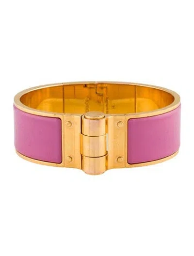 Pre-owned Hermes Enamel Wide Hinged Bracelet, 6.5" In Multi