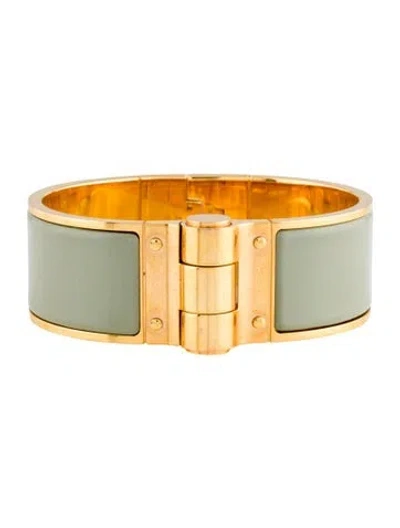 Pre-owned Hermes Enamel Wide Hinged Bracelet In Multi