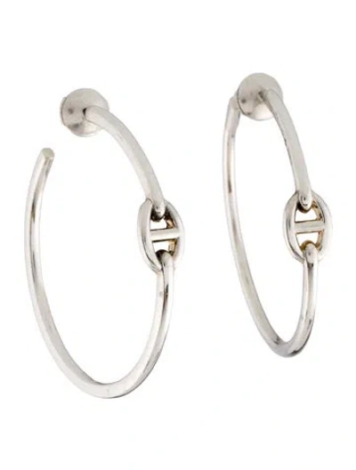 Pre-owned Hermes Enchainee Large Hoop Earrings In Multi