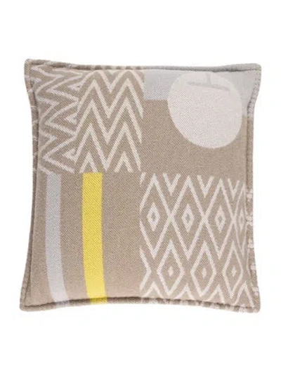 Pre-owned Hermes Enigmatic Throw Pillow In Neutral