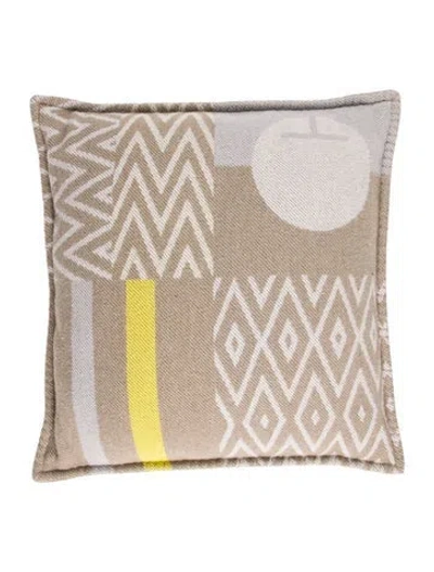 Pre-owned Hermes Enigmatic Throw Pillow In Neutral