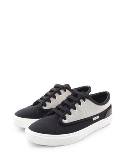 Pre-owned Hermes Envy Canvas Sneakers In Black
