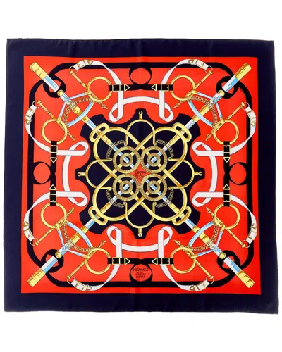 Pre-owned Hermes Hermès Eperon D'or Henri D'origny Silk Scarf (authentic Pre-loved)