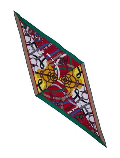 Pre-owned Hermes Eperon D'or Remix Losange Cashmere Scarf In Multi