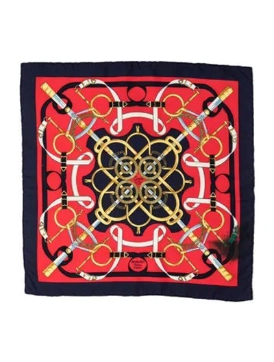 Pre-owned Hermes Eperon D'or Silk Scarf In Red