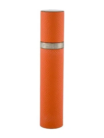 Pre-owned Hermes Epsom All Lines Perfume Atomizer Case In Orange