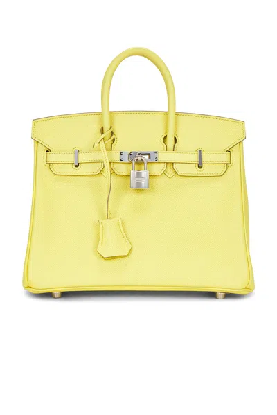 Pre-owned Hermes Epsom Birkin 25 Handbag In Lime