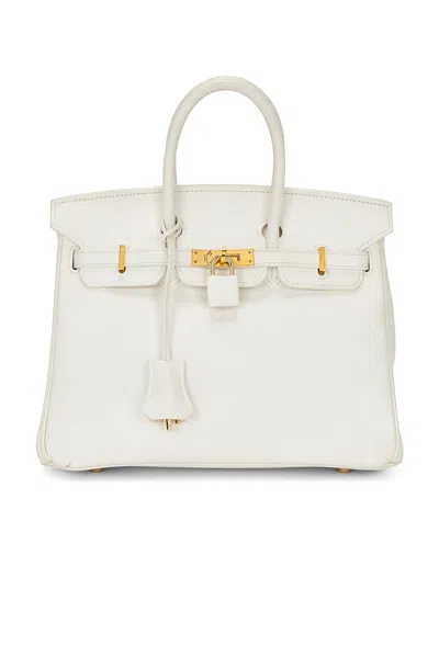 Pre-owned Hermes Epsom Birkin 25 Handbag In White