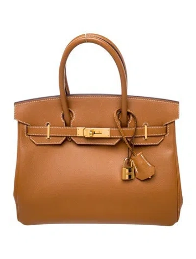 Pre-owned Hermes Epsom Birkin 30 In Brown