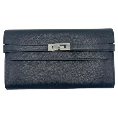 Pre-owned Hermes Hermès Epsom Black Kelly Wallet
