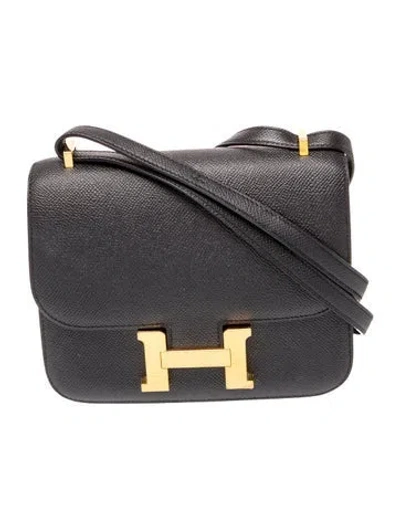Pre-owned Hermes Epsom Constance 18 In Black