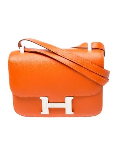 Pre-owned Hermes Epsom Constance 24 In Orange