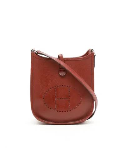 Pre-owned Hermes Hermès Epsom Evelyne Tpm Bag In Burgundy