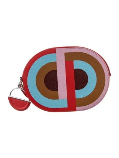Pre-owned Hermes Epsom In-the-loop To Go Pouch In Multi