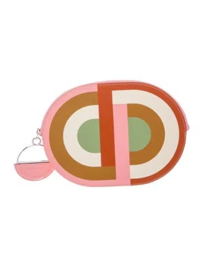 Pre-owned Hermes Epsom In-the-loop To Go Pouch In Pink