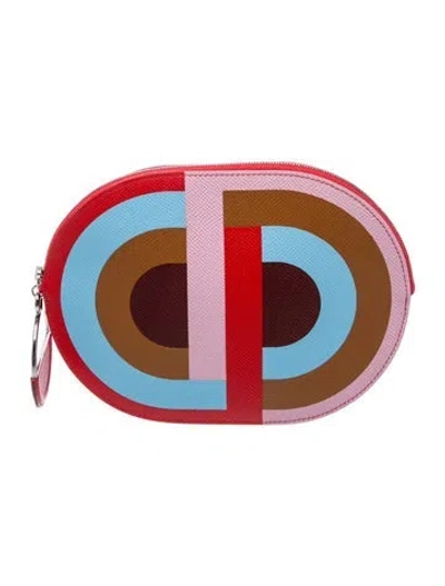 Pre-owned Hermes Epsom In-the-loop To Go Pouch In Red