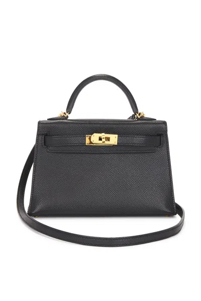 Pre-owned Hermes Epsom Kelly 20 Handbag In Black