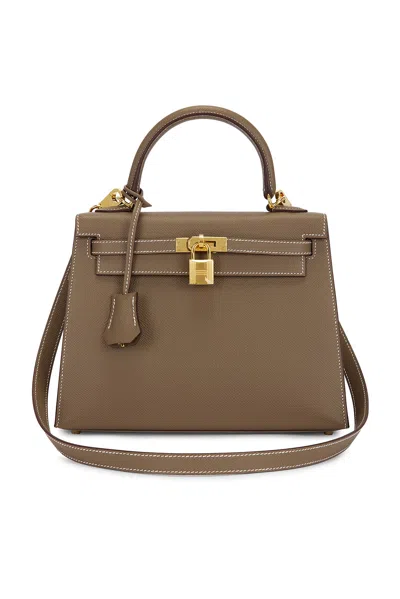 Pre-owned Hermes Epsom Kelly 25 Handbag In Brown