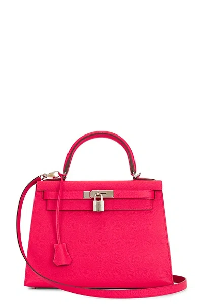 Pre-owned Hermes Epsom Kelly 25 Handbag In Pink