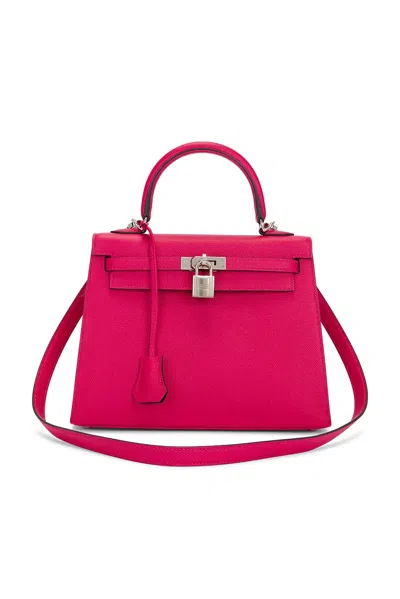Pre-owned Hermes Epsom Kelly Sellier 25 Handbag In Rouge