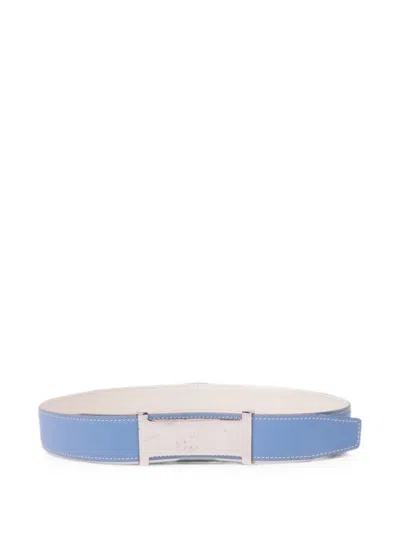 Pre-owned Hermes Epsom Leather Belt In Blue